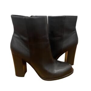 Circus by Sam Edelman Rollins Black Croc Embossed Leather Bootie Size 8.5